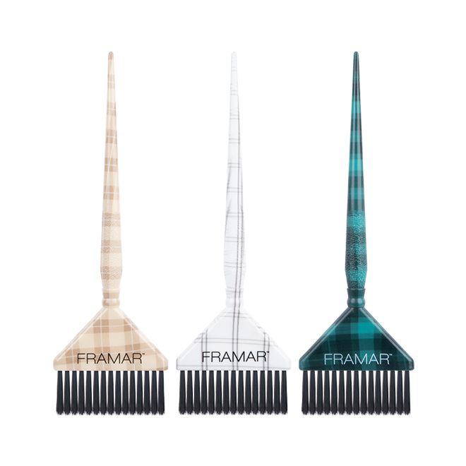 Framar Plaid Hair Day Big Daddy Extra Wide Brush Set