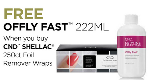 CND Foil Remover Wrap & Free 222ml Offly Fast