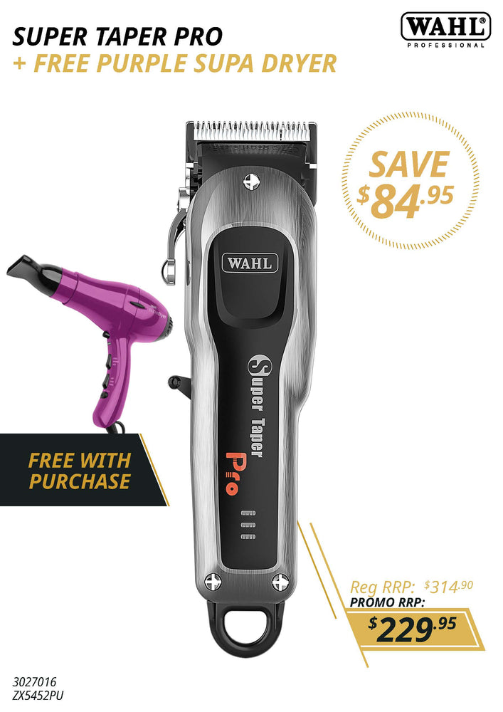 Super Taper Pro Clipper + FREE Purple Supa Dryer - January Promo!