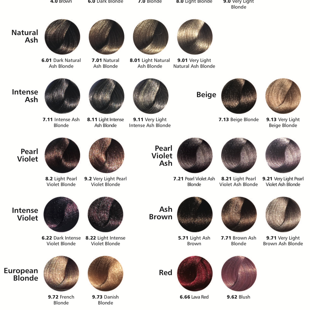 Hi Lift True Shades Colour Chart — Salonshop Online