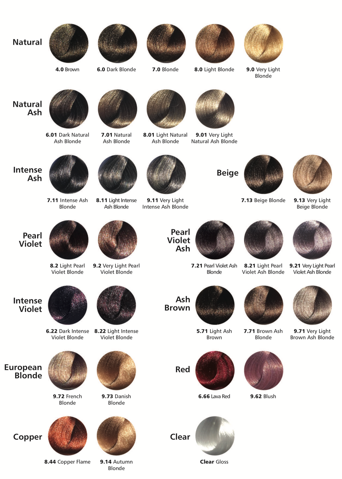 Hi Lift True Shades Colour Chart — Salonshop Online